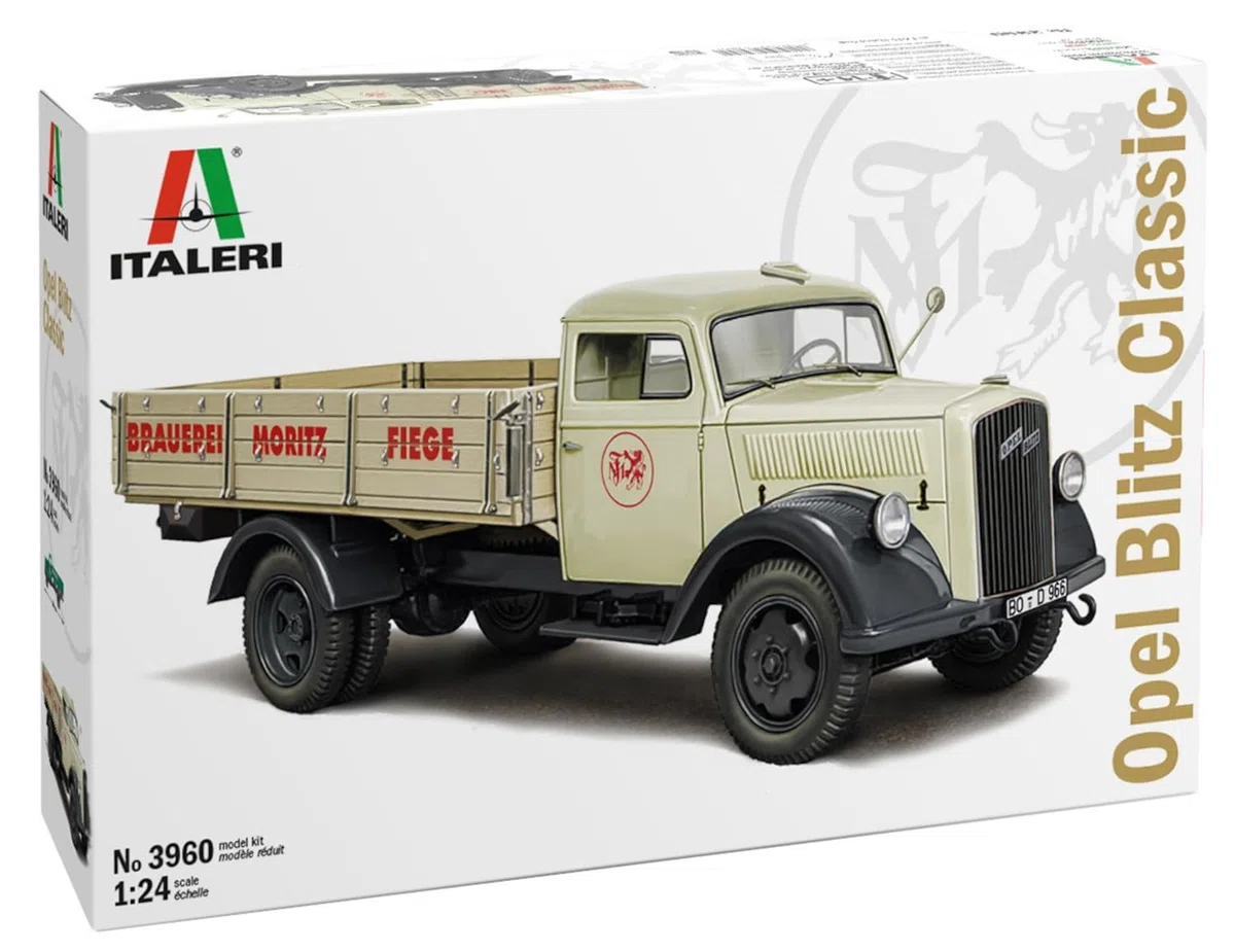 Italeri 3960 1:24 Camion Opel Blitz-modélisme, modèle de Sol, Bricolage, Passe-Temps, Coller, kit Plastique, détaillé, Mult, IT3960, Couleur moulée