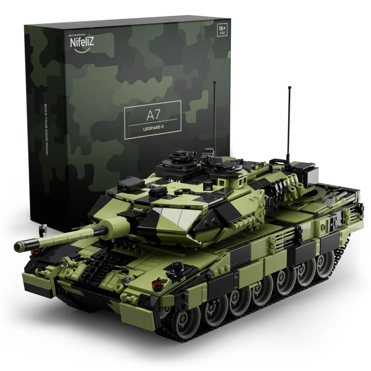 Nifeliz Leopard II A7 Tank, Jeu de Construction de Chars Militaires pour Adultes, Maquette d'armée à Construire et à Exposer, pour Les passionnés de l'armée (2069 PCS, NF10269)
