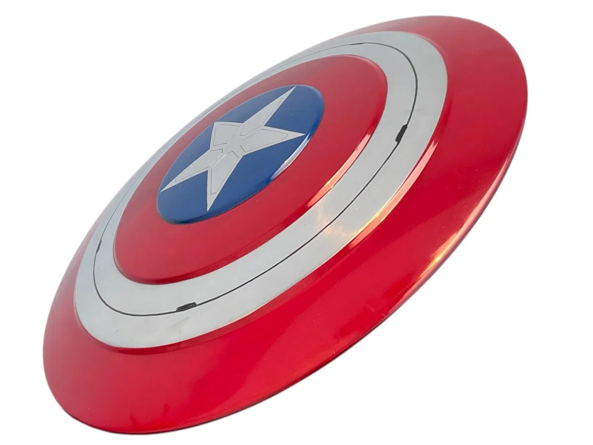 Bouclier Captain America rond en métal, en acier doux avec poignée en cuir, décor mural pour cosplay et jeu de rôle, cadeau pour Noël et Thanksgiving