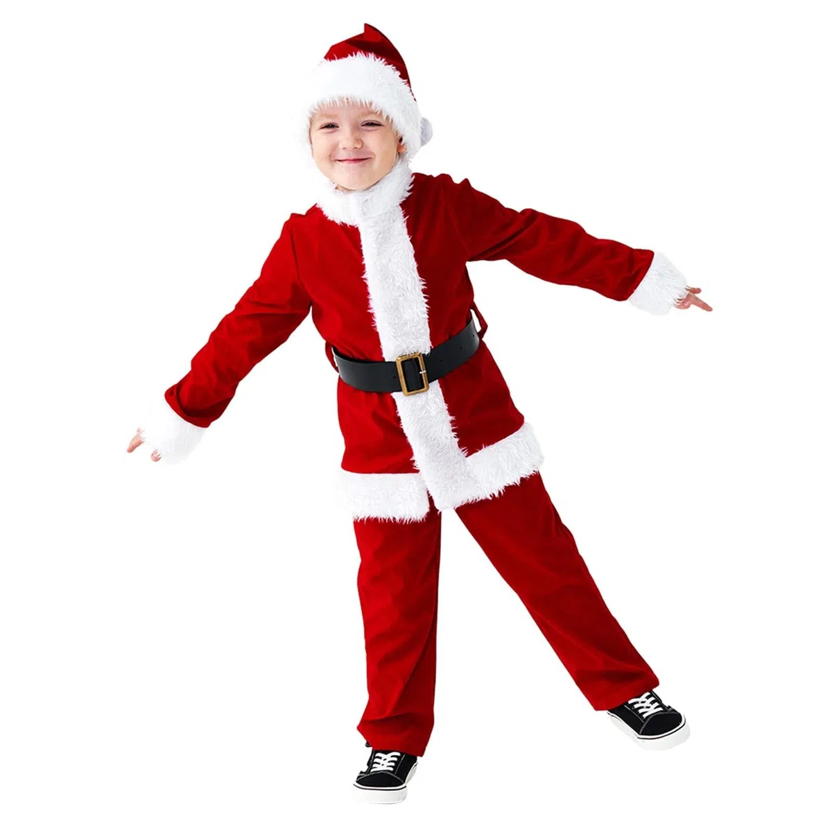 Generisch Costume de Père Noël pour enfant - Costume de fête - Costume de Noël sur scène - Costume de Père Noël - Fête de Noël pour enfants
