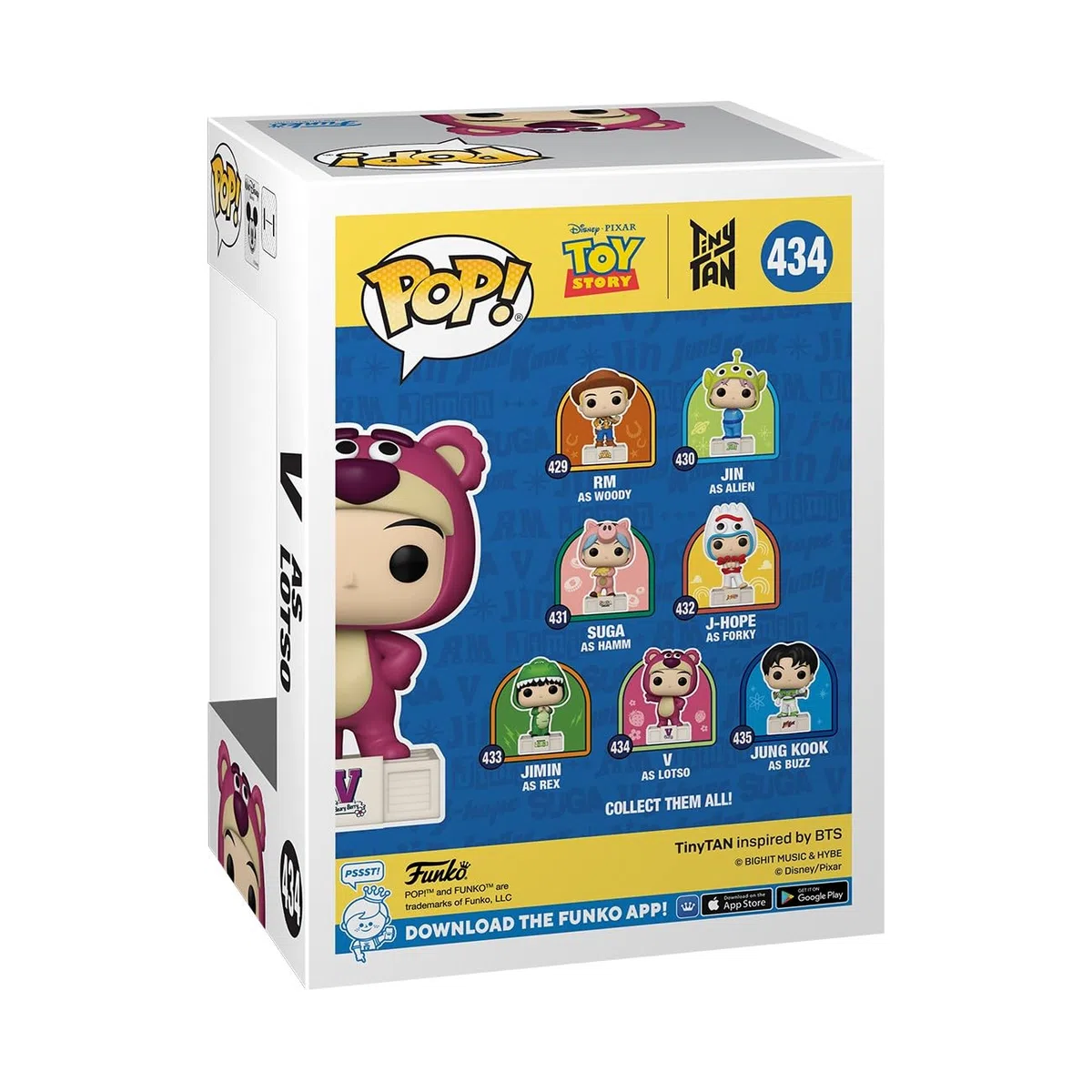 Funko Pop! Rocks Toy Story x BTS Tiny Tan – V as Lotso – Figurine en Vinyle à Collectionner – Idée Cadeau – Produit Officiel – Jouets pour Enfants et Adultes – Fans de Musique