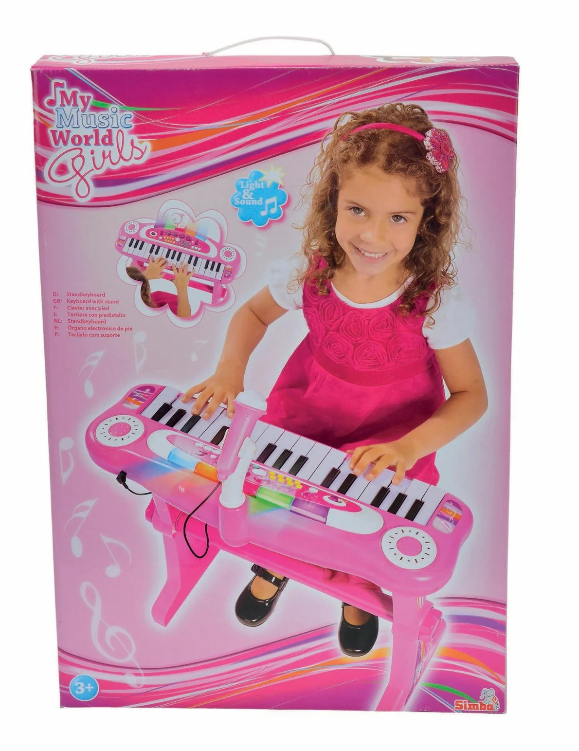 Simba - 106830690 - Clavier sur Pied - My Music World avec Tabouret - Girls, Noire