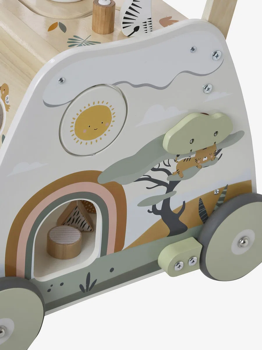 VERTBAUDET Jouet Chariot de Marche Multi Activités Bois FSC vert TU