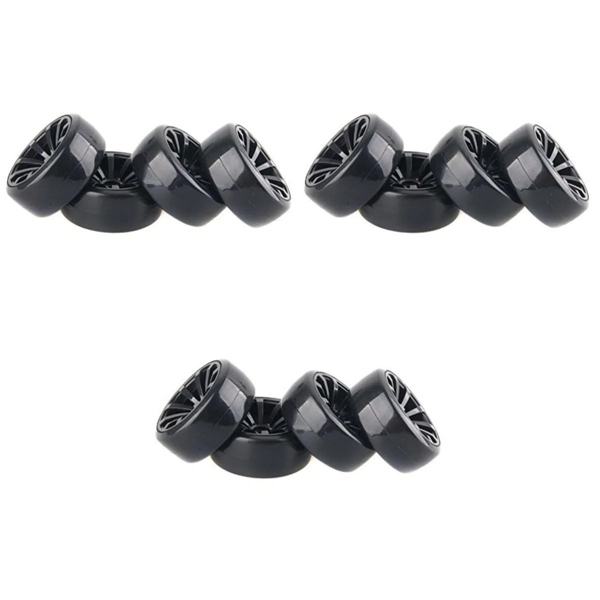 Toyvian 12pièces Roues De Pneu Plastique pour Voitures De Course Jantes avec Équipement De Remplacement pour Hpi Et Voitures Drift