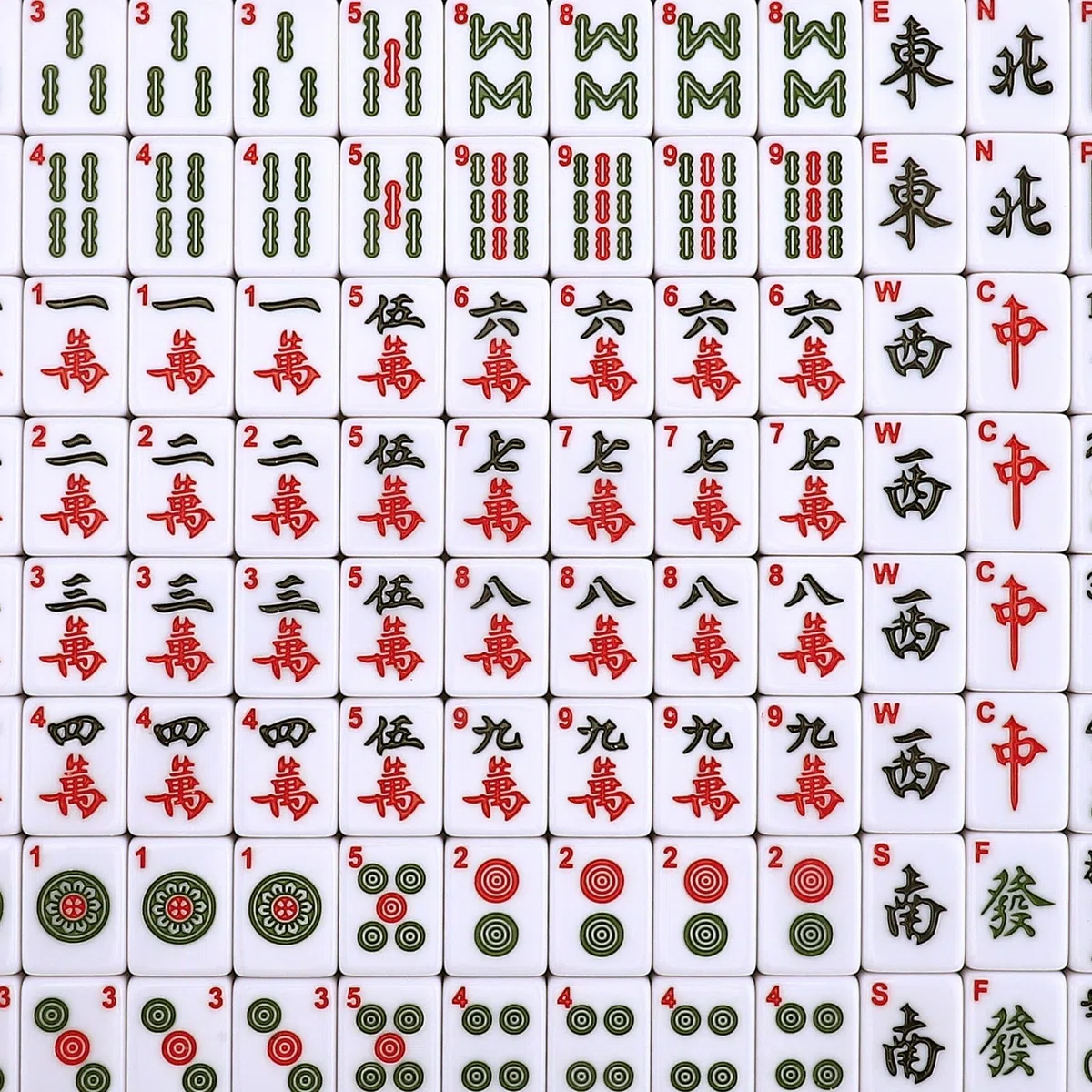 Lot de Pierres Mahjong de 30 mm avec 146 tuiles et 2 dés, Vert majong Chinois Classique, avec Emballage Cadeau Exquis