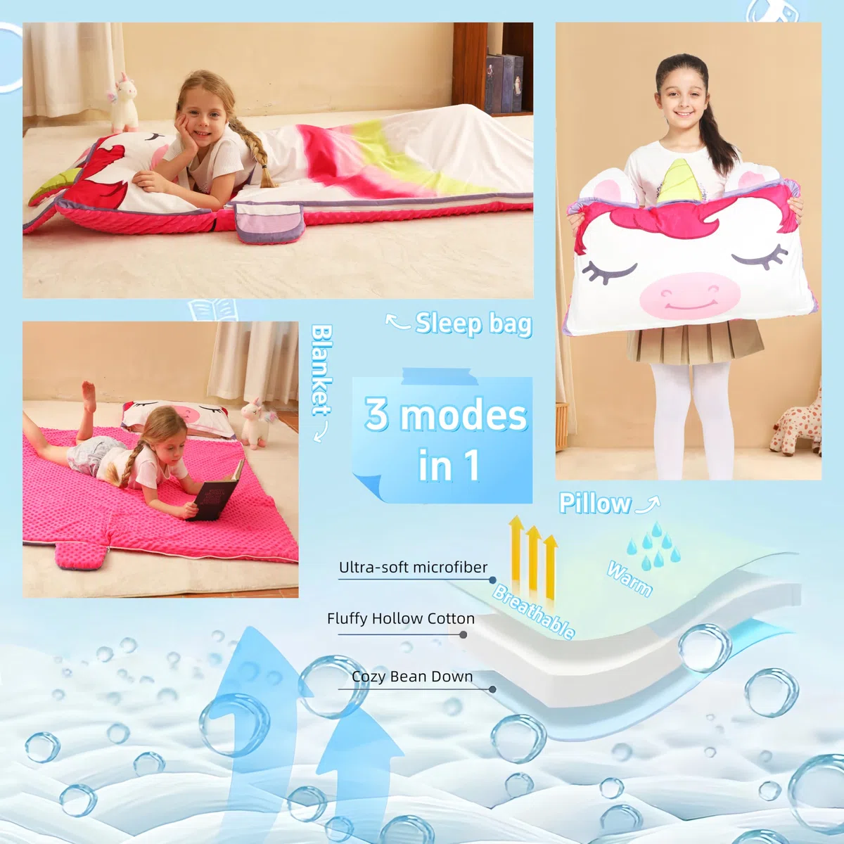 Tapis de Couchage pour Enfant - Pliable et Portable - pour garçons et Filles - pour la Maternelle, Les Voyages, Le Camping