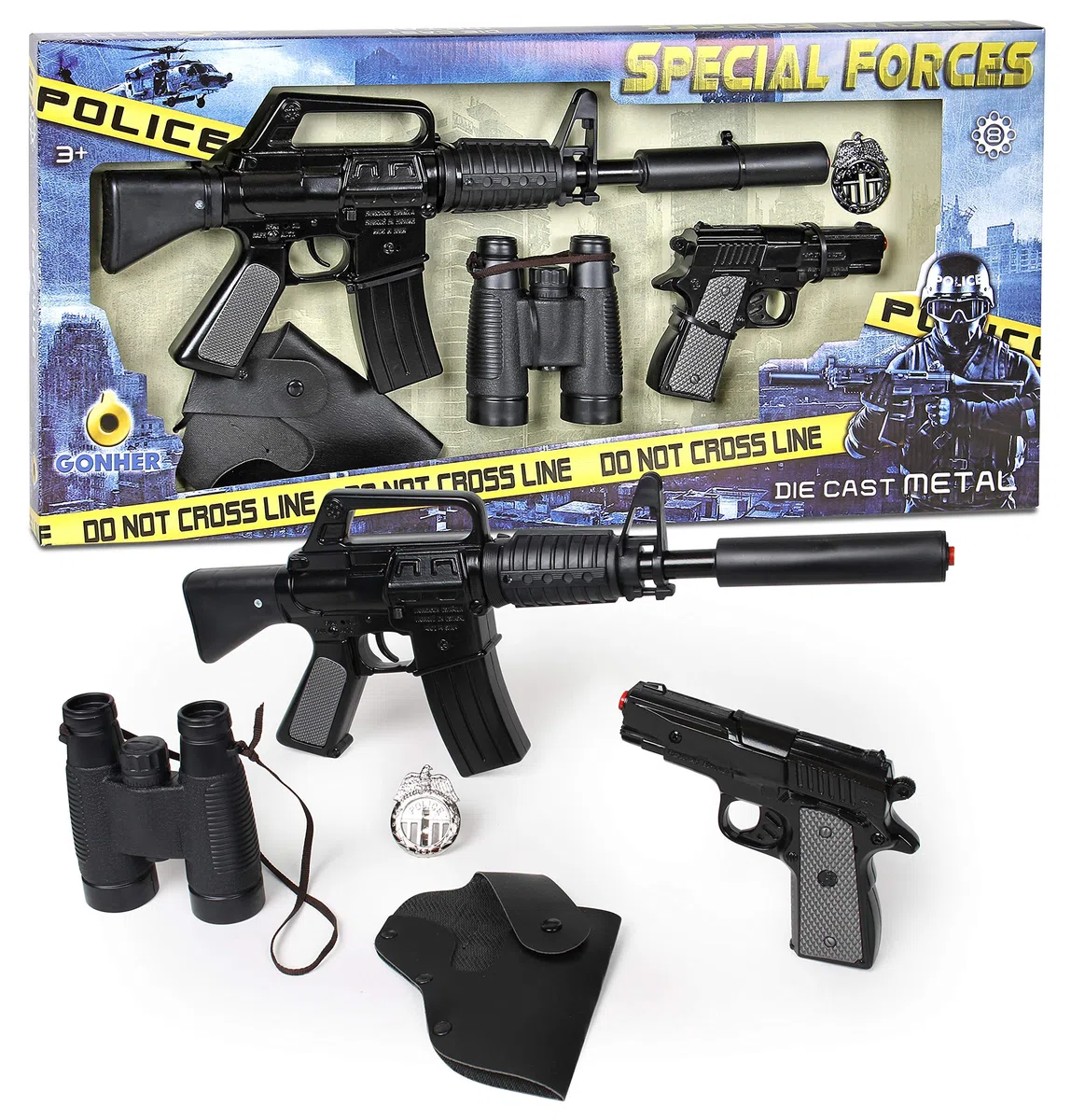 GONHER - 4466 - Jeu De Tir - Set Police - Fusil + Pistolet - Special Force