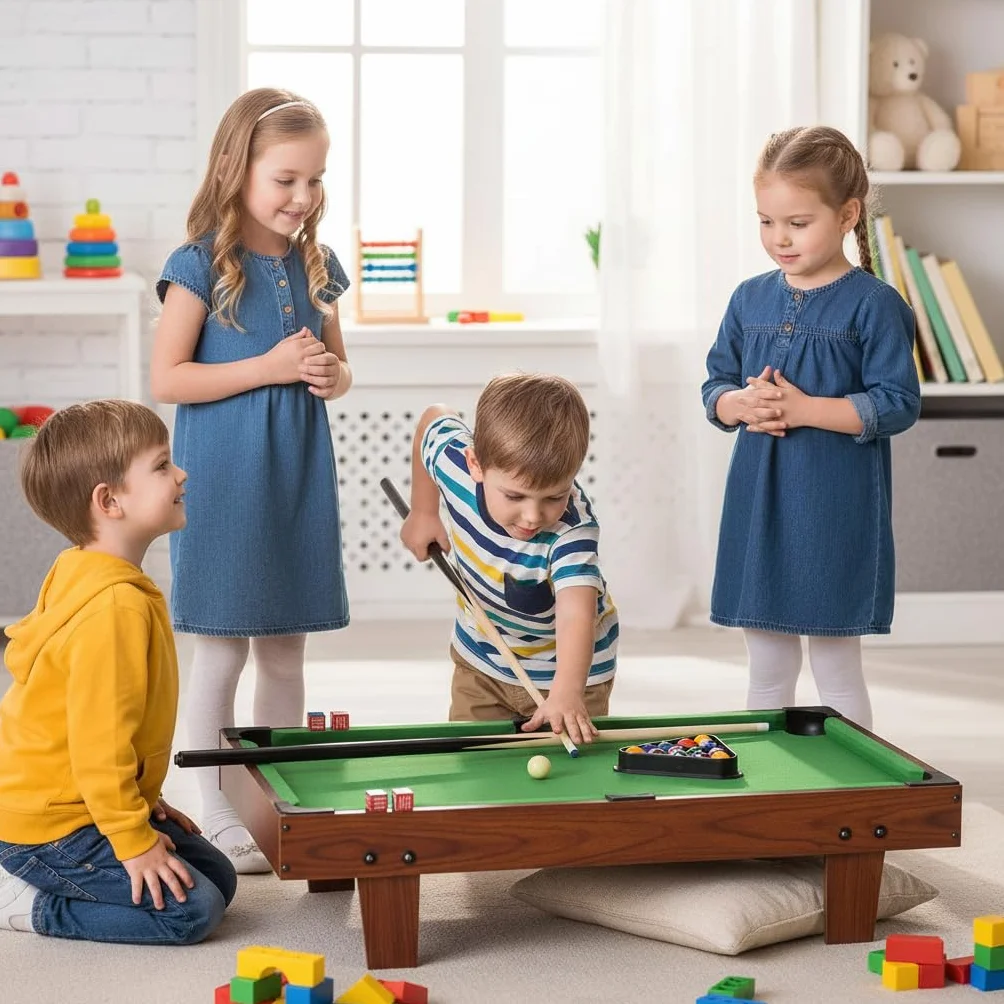 Leomark Table de Billard - Billard de Table avec Accessoires 92 x 51 x 20 cm