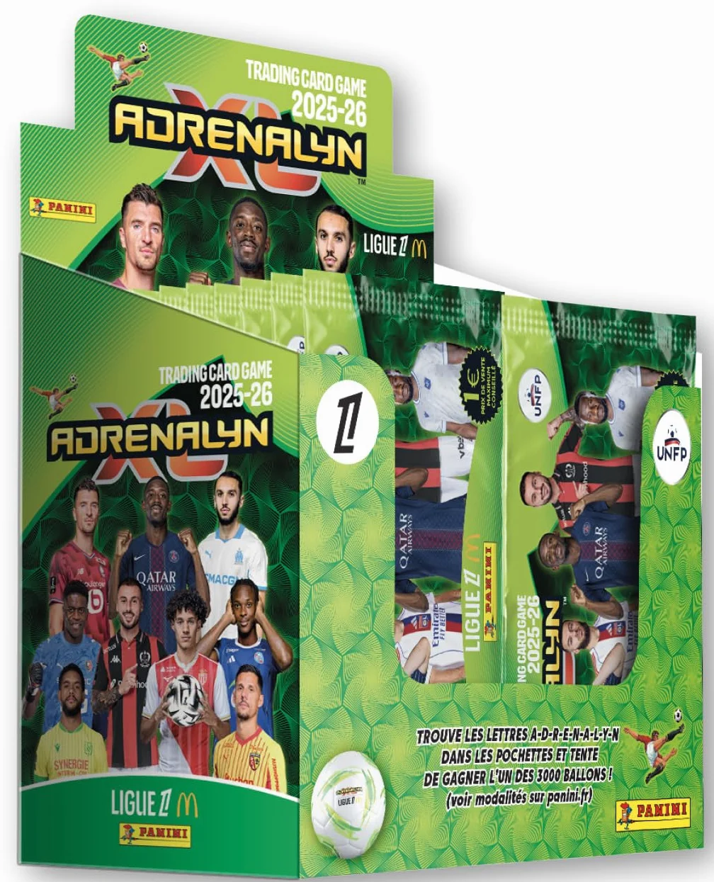 Panini ADRENALYN Ligue 1 McDonald's 2025-2026 Trading Cards Game Boite de 50 Pochettes