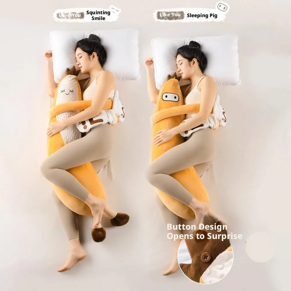 Oreiller en Forme De Mangue avec Tapotements Et Chaleur pour Nuit Apaisée,Banana,Large