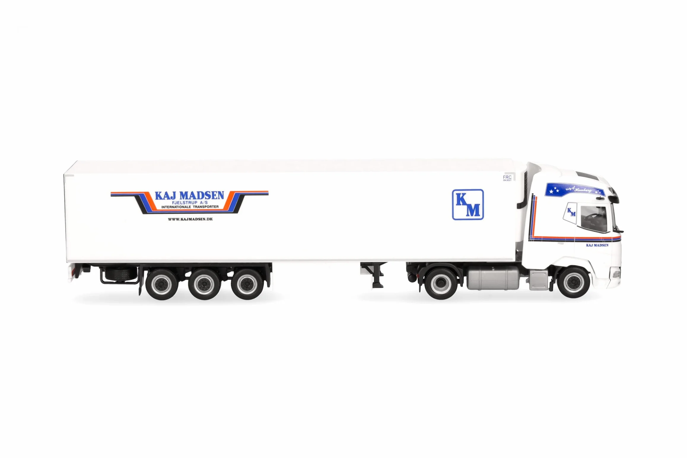 herpa modèle de Camion DAF XG Camion réfrigéré Kaj Madsen (Danemark/Kolding), Miniature à l'échelle 1:87, pièce de Collection, fabriqué en Allemagne, Plastique