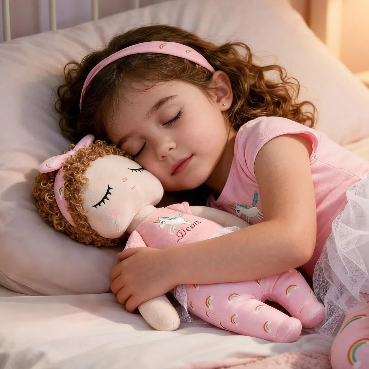 G.C Poussette Bebe Jouet Fille 3 4 5 6 Ans, Poupée Chiffon avec 55 cm Poussette Poupee Réglable Pliable Pare-Soleil Sac de Rangement, Poussette Poupon Jeu de Role Jouet Cadeau Noël Enfant Fille