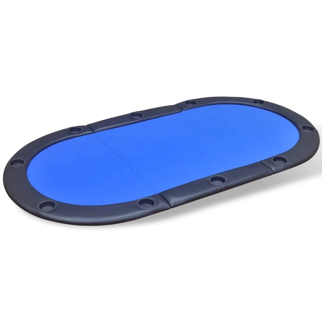 Dessus de table de poker pliable pour 10 joueurs Bleu
