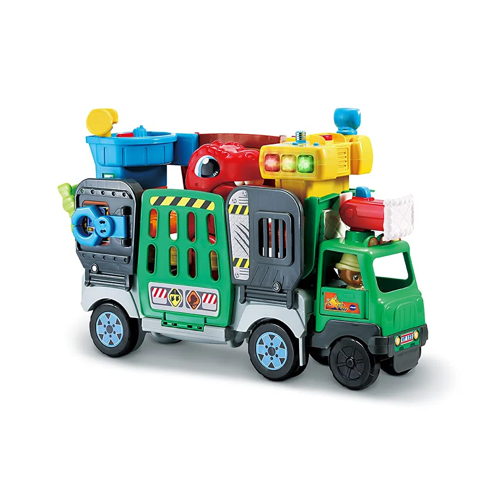 VTech – Tut Tut Copains - Super Camion-Parc SOS Dinos, Jouet Dinosaure 2 en 1 – 1/5 Ans - Version FR 542105 Multicolore
