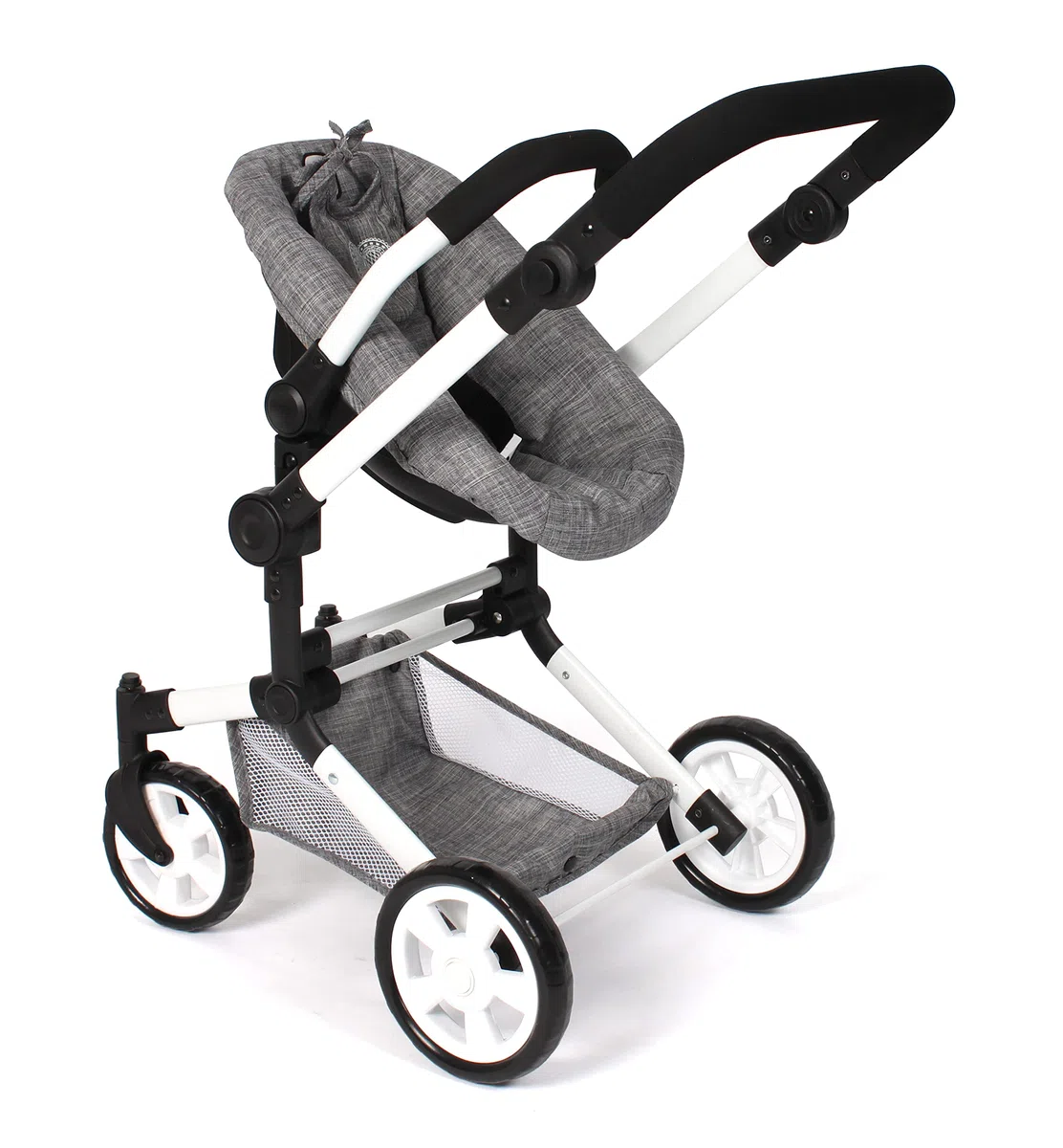 Bayer Chic 2000 Poussette poupée 3 en 1 Linus Pliable réglable | Set 3 en 1 avec nacelle transformable et siège auto, poignée réglable de 47 à 78 cm.