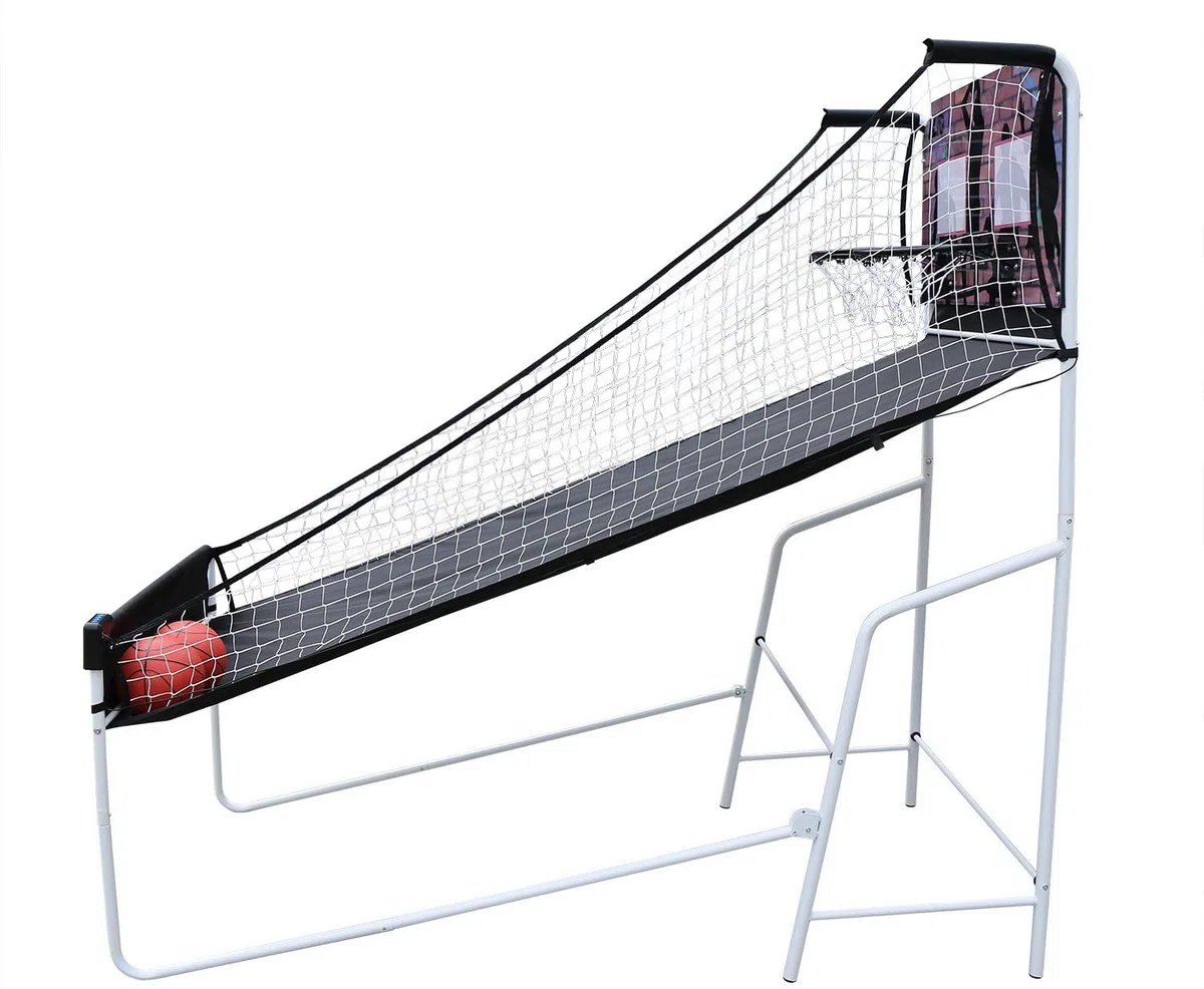 Jeu de Basketball Arcade Électrique avec 2 Paniers, Jeu Basket Double Intérieur et Extérieur Interactif à 8 Options des Jeux