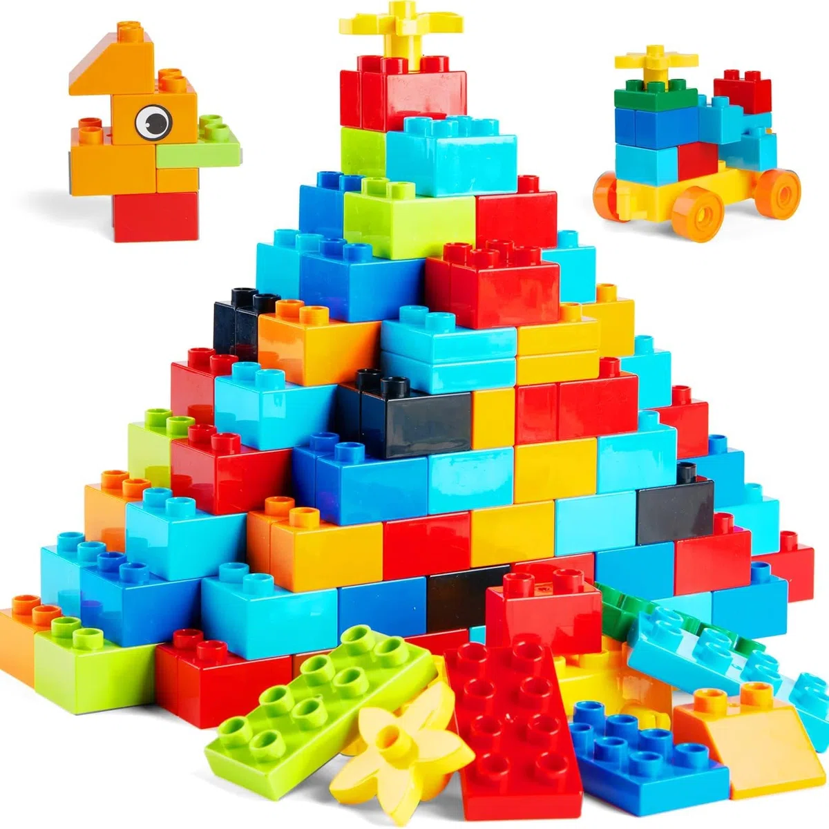 WYSWYG Grand Jeu de Blocs, Compatible, Jeu de Blocs de Base colorés, adapté aux 3-4-5 Ans, 240 Blocs
