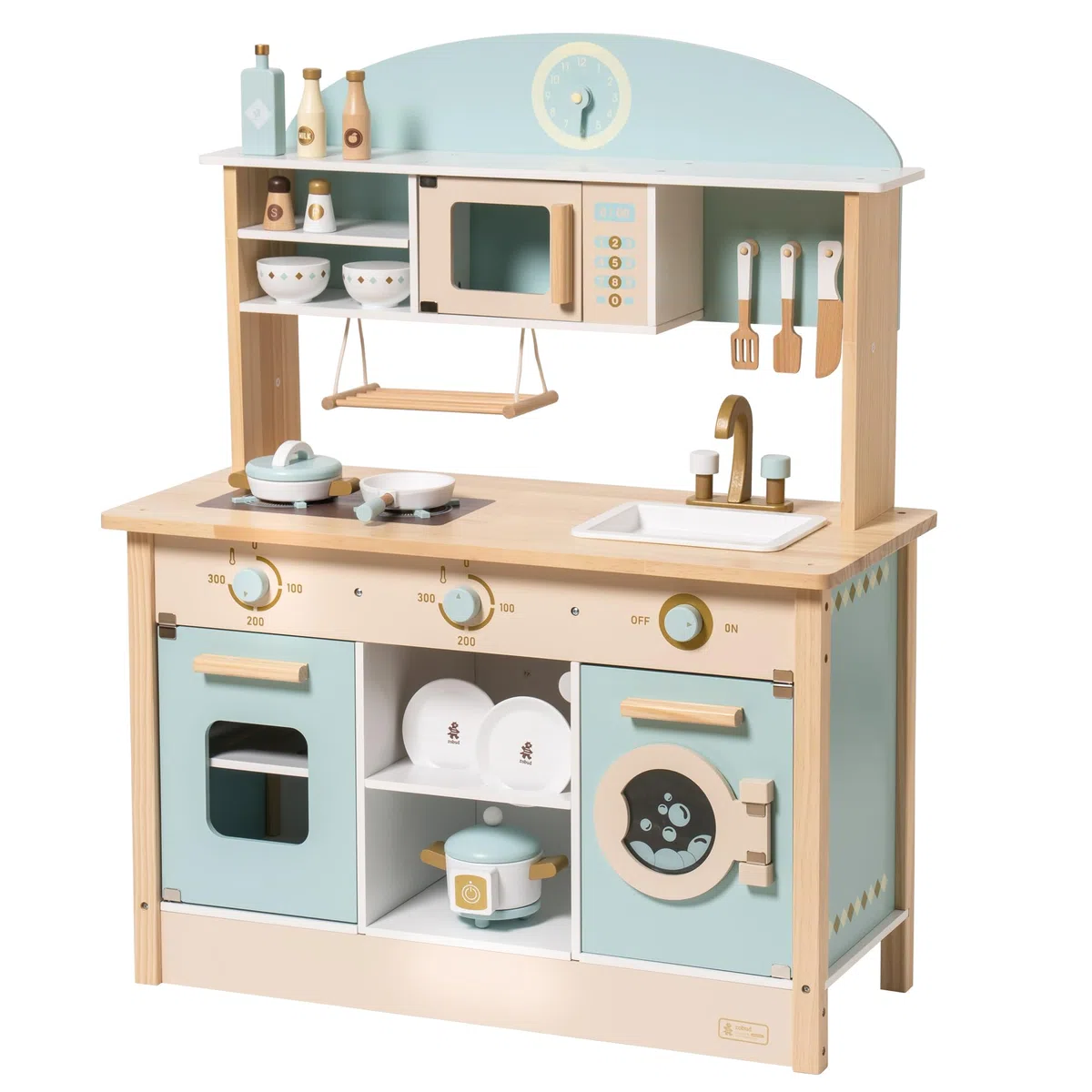ROBUD Cuisine Enfant en Bois | Jouet De Cuisine pour Filles Et Garçons, Cuisine en Bois Enfant Jouet De Jeu De Rôle pour Enfants De 3 à 6 Ans, Garçons Filles Cadeaux