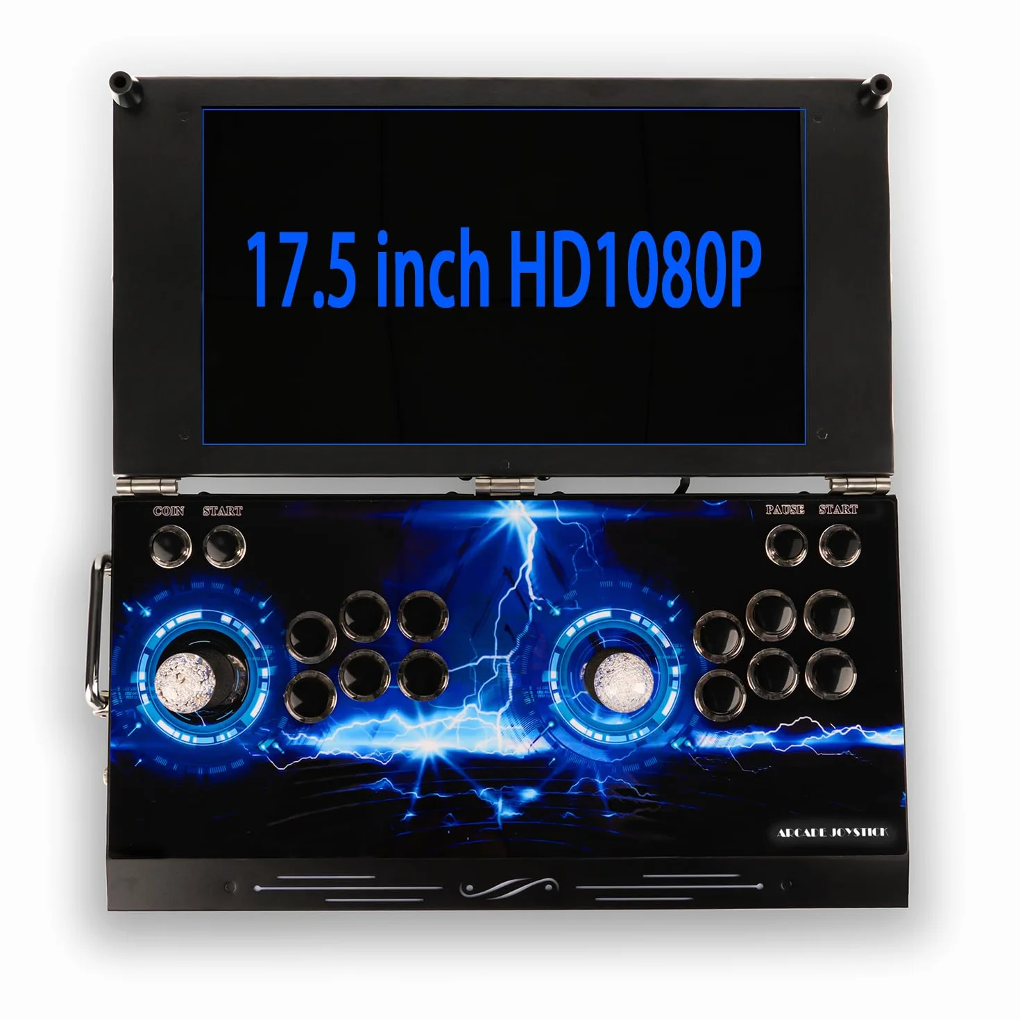 Console de jeu d'arcade portable 30 000 en 1 écran HD 17,5 pouces double joueurs Pandoras Box 80S, machine de jeu vidéo rétro recherche/cache/enregistrement/chargement/pause de jeux