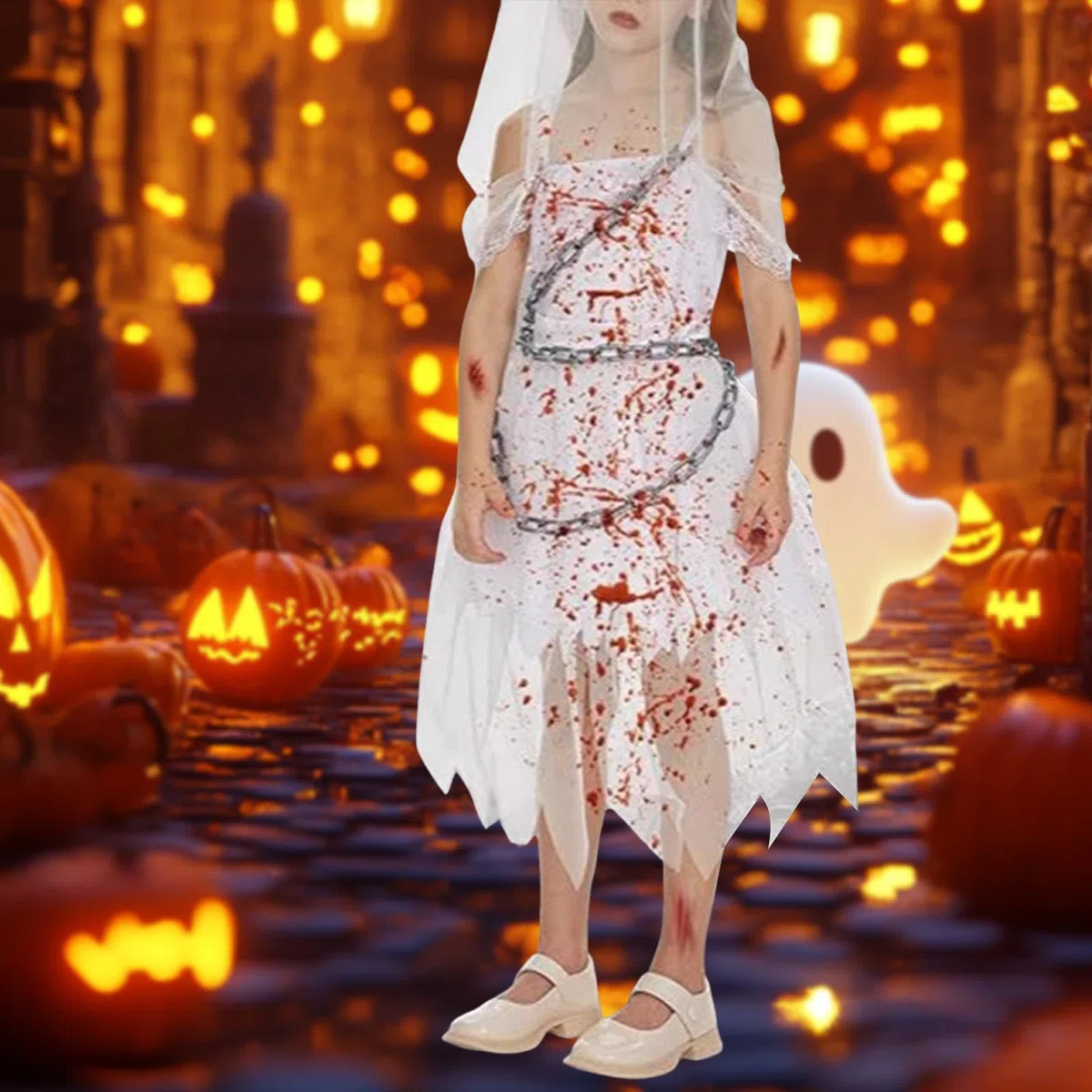 Baoblaze Costume de mariée d'halloween pour Filles, décoration de déguisement pour fête, Carnaval, Vacances, 140cm