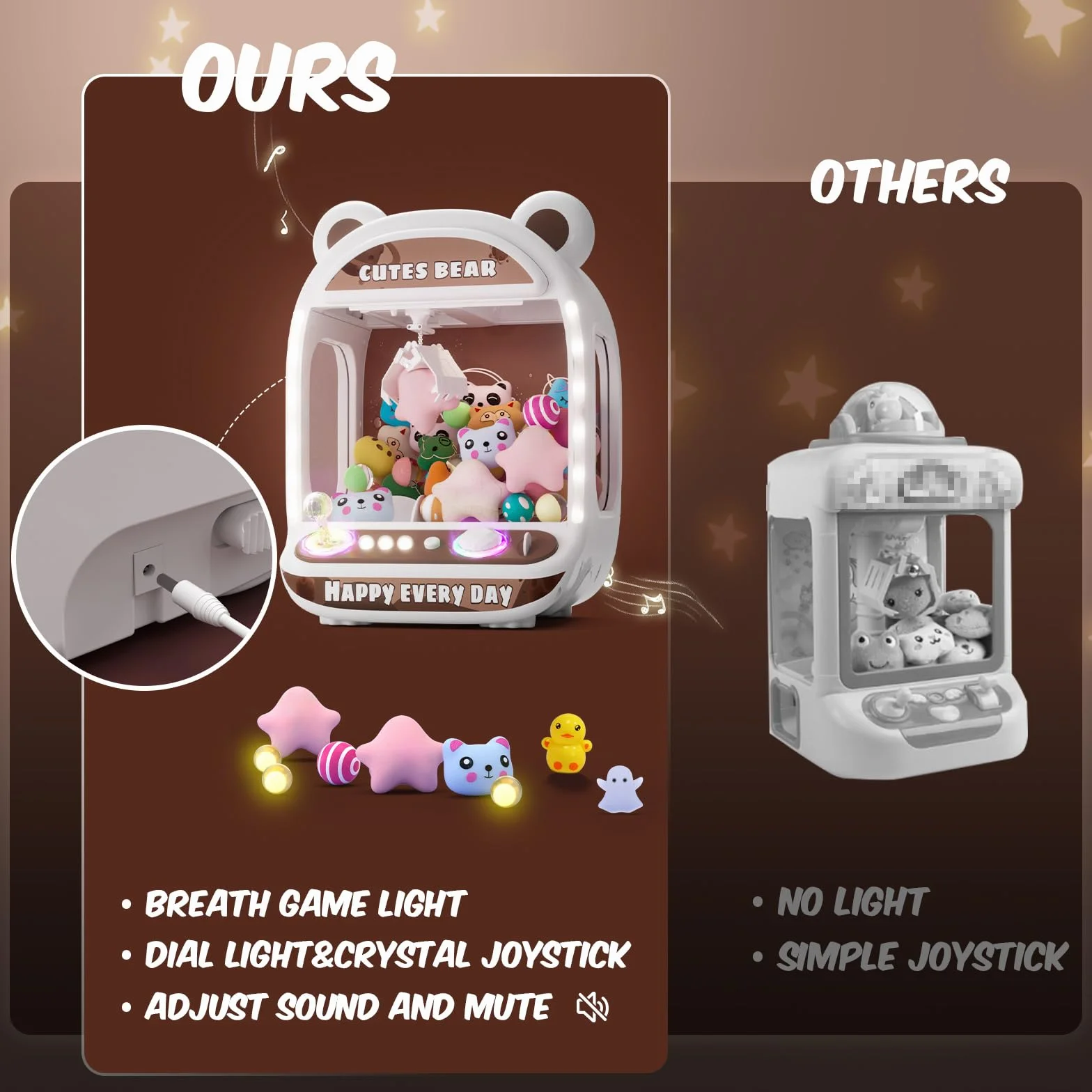 Skirfy Machine de préhension pour enfants, jouet licorne pour filles à partir de 6 ans, jeux d'arcade, mini machine de vente automatique avec jouet boueux, machine à bonbons, machine à friandises