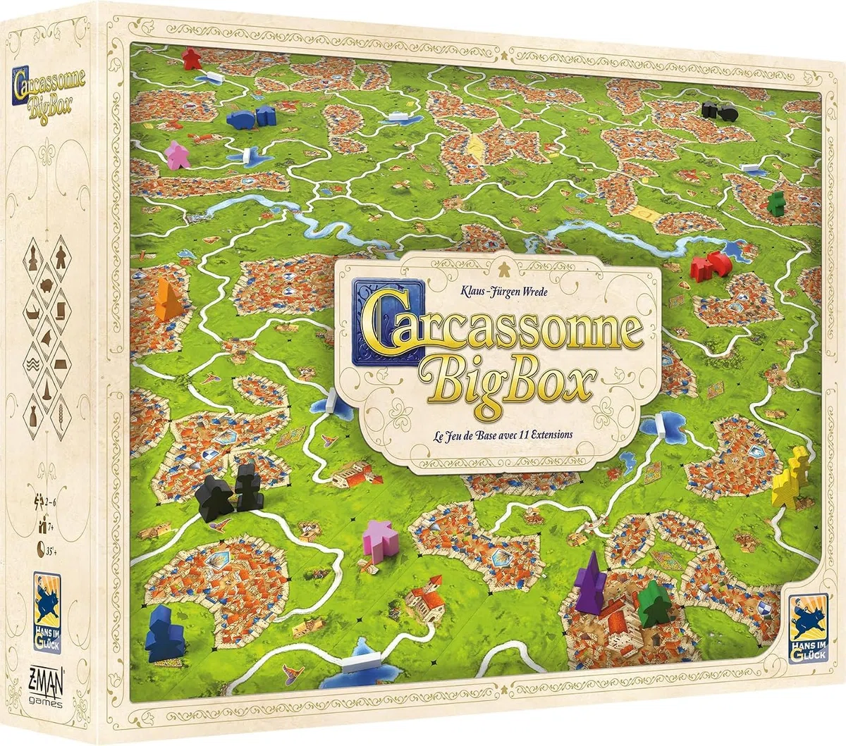 Asmodee - Big Box Carcassonne - Hans im Glück - Coffret d'initiation | 7+ ans et plus - 2 à 6 joueurs - 45 à 60 minutes de jeu - Jeu de société - Jeu de stratégie/pour la famille