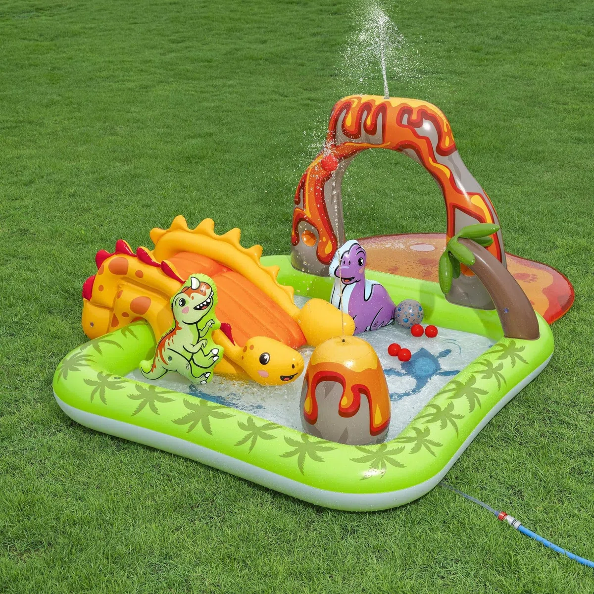 Bestway Aire de Jeux Aquatiques et pataugeoire Gonflable Volcano Springs pour Enfants 2,62 m x 1,88 m x 1,02 m