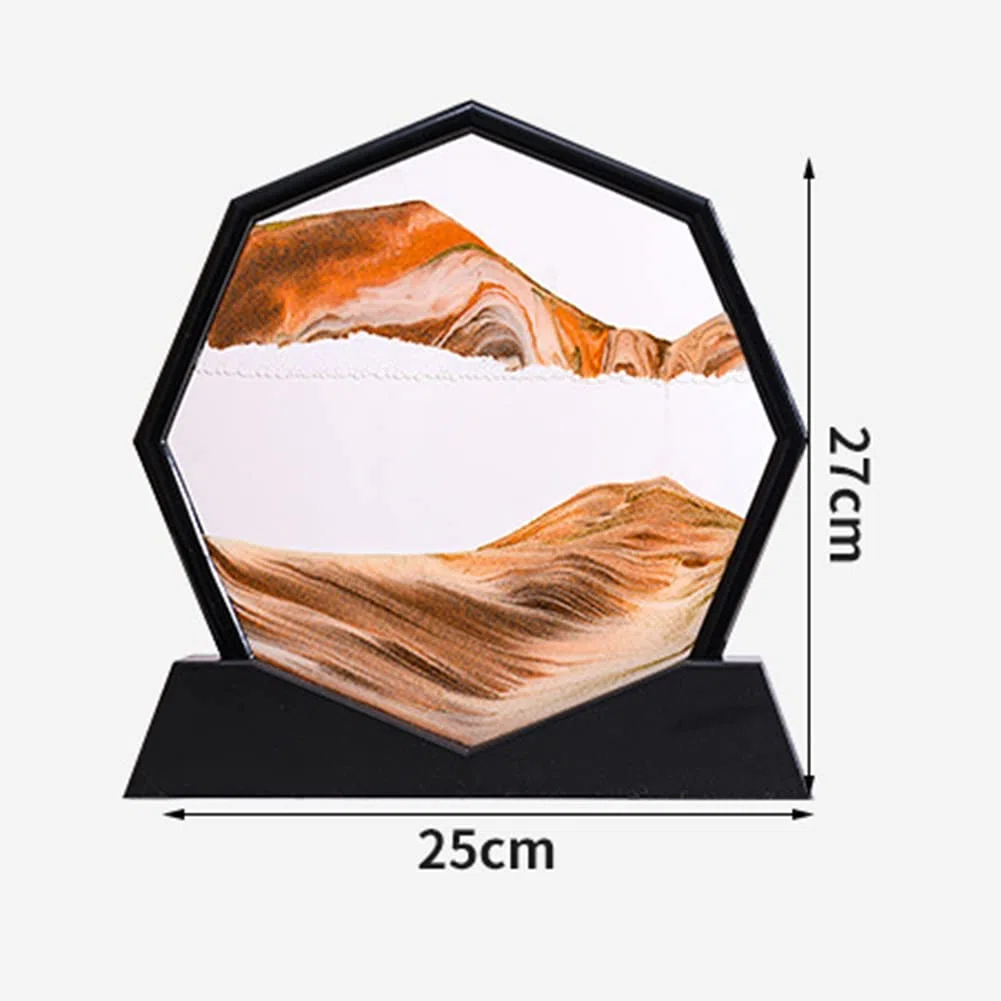 Xinchangda Peintures sur sable fluide, ornements en verre à sable mouvant, cadre en sable mouvant, tableau d'art sur sable fluide 3D avec cadre de base, ornements de bureau à la maison