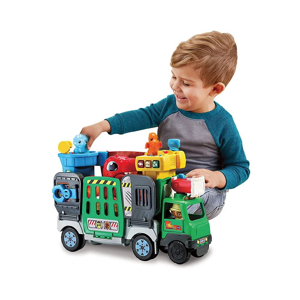 VTech – Tut Tut Copains - Super Camion-Parc SOS Dinos, Jouet Dinosaure 2 en 1 – 1/5 Ans - Version FR 542105 Multicolore