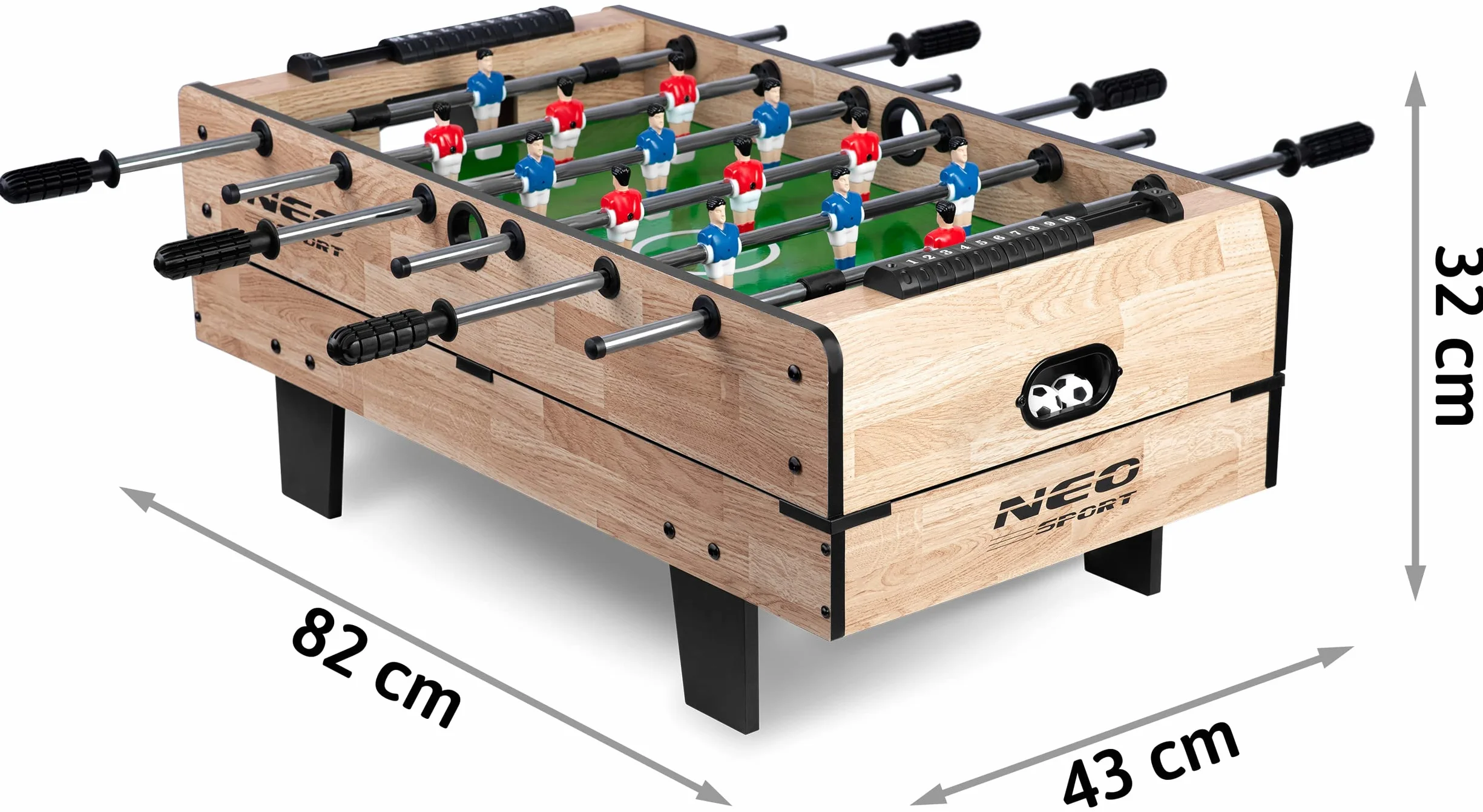 Neo-Sport Table de Jeu 4 en 1, Jeux de Baby-Foot, Hockey sur air, Billard, ping-Pong, 43 x 82 x 32 cm