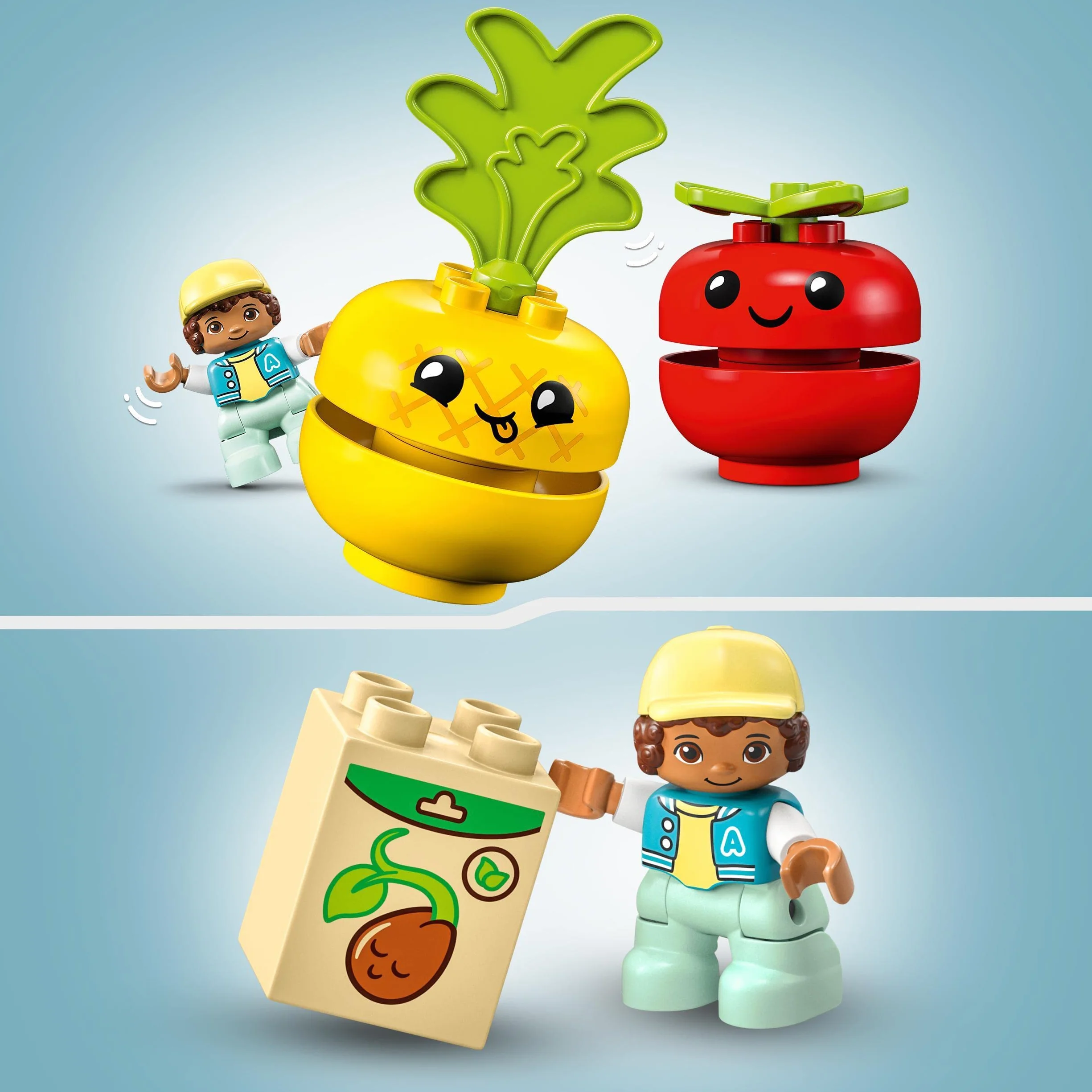 LEGO 10982 Duplo My First Le Tracteur des Fruits et Légumes, Jouet à Empiler et à Trier par Couleur pour Les Bébés et Enfants Âgés de 1,5 à 3 Ans, Jeu Éducatif