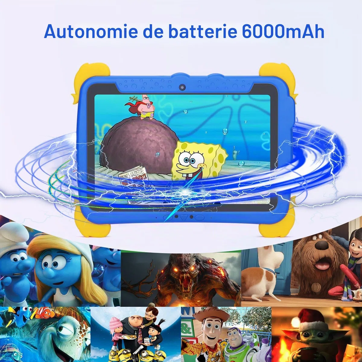 C idea Tablette pour Enfants de 3 à 7 Ans, écran Incell HD 10,1 Pouces, Android 13, Batterie 6000 mAh, Apprentissage, Tablette éducative pour Enfants de Moins de 12 Ans, Bleu