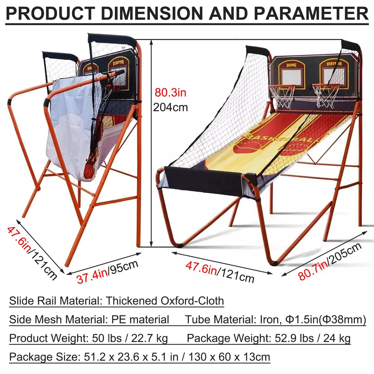 Jeu D'arcade de Basketball à Double Panier D'intérieur, Machine de Basketball électronique Pliable avec Système de Points et de Tir pour Les Amateurs de Sport et Les Familles