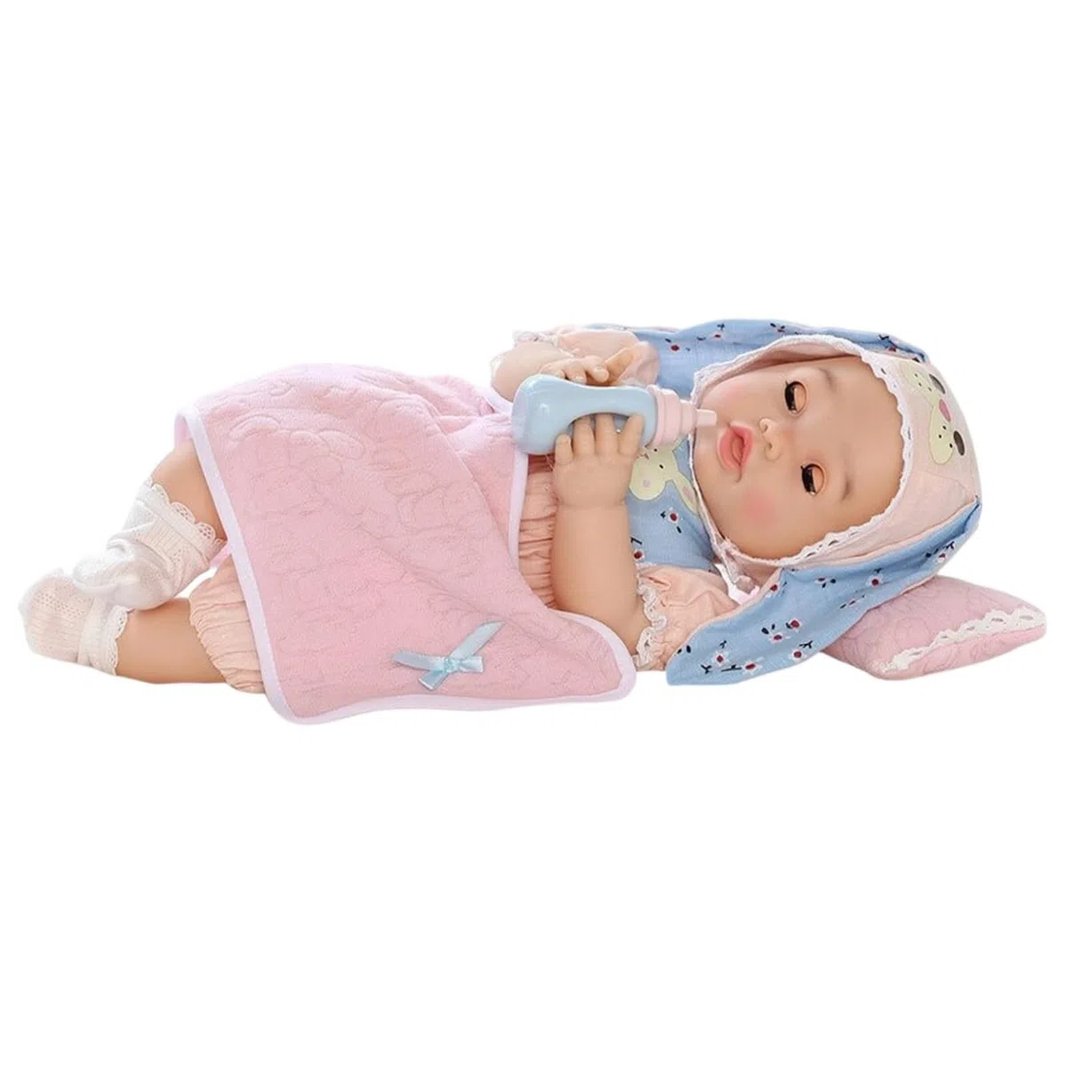 Poupée Bébé avec Tétine Interactif Bébé Jouet avec Couverture Qui Parle Poupée Interactive pour Enfants, Tout-Petits