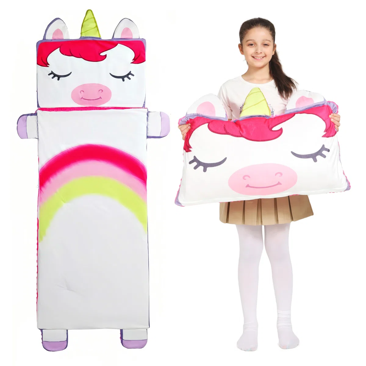 Tapis de Couchage pour Enfant - Pliable et Portable - pour garçons et Filles - pour la Maternelle, Les Voyages, Le Camping