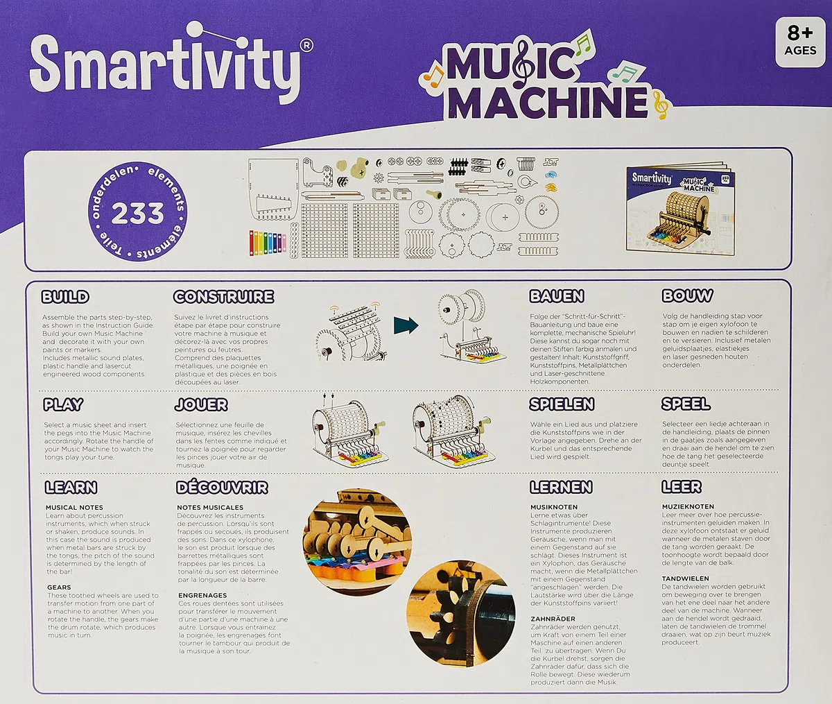 Smartivity - Xylophone - Music Machine - Jouet de construction en bois- Construisez le xylophone, ajoutez les chevilles et tourner la poignée pour jouer la musique de votre choix - A partir de 8 ans