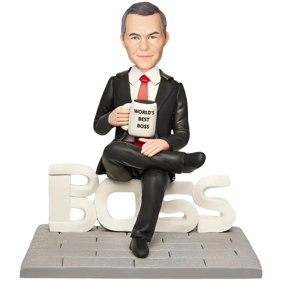 Figurines Bobbleheads Boss Man Personnalisées - Faites à la Main, Tête Pompon à Partir de l'Image, Haute Similarité - Cadeau Amusant et Unique