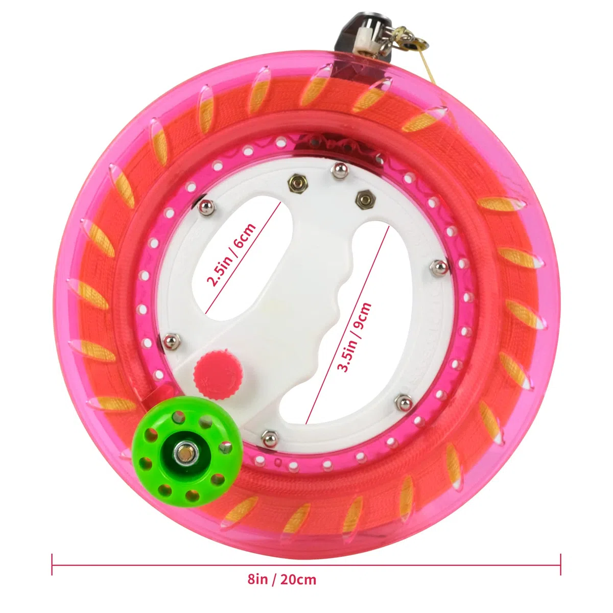 Simxkai Enrouleur de Fil de cerf-Volant, Enrouleur de Ligne de cerf-Volant, 20 cm de diamètre (Rose)