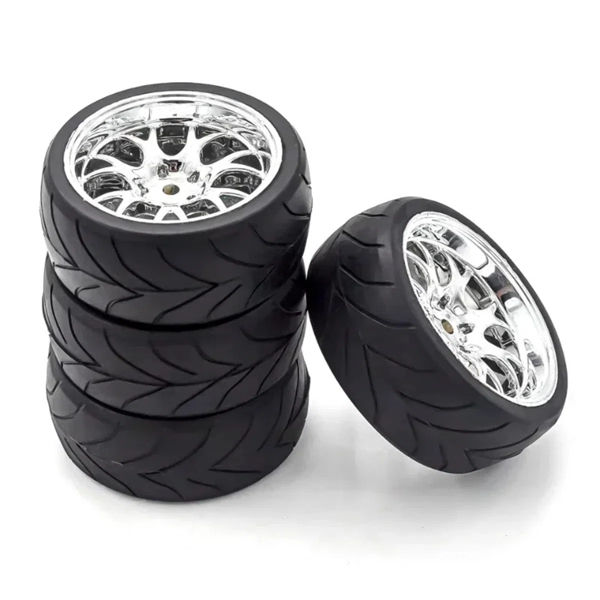 Composants ModèLe Rc pour Redcat pour Hpi pour Tamiya pour Hsp 144001 94123 94122 CS 1/10 Rc Dépasser Voiture Tourisme 4 Pièces 66mm sur Pneus Route Jantes 12mm Moyeu Hexagonal