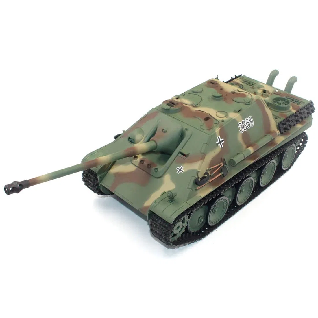 YUTT Réservoirs RC pour adultes, 1/16 2,4 G RC allemand Jagdpanther Tank Destroyer Véhicule Modèle Jouets Cadeaux avec sons lumineux (Version de base/vert camouflage)