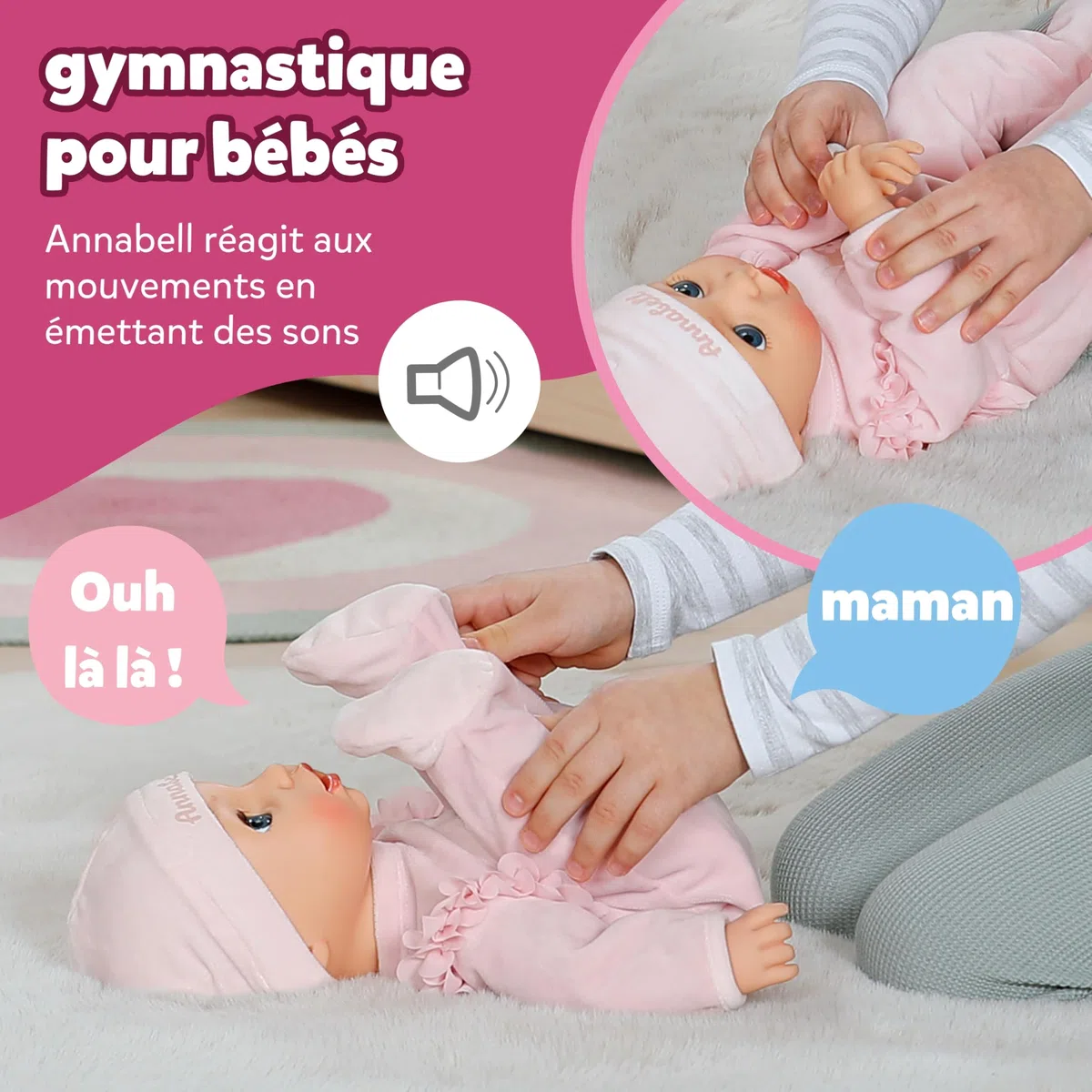 BABY born Annabell 43 cm, Poupon, Son, 7 Fonctions | Corps souple, accessoires inclus, piles requises, dès 3 ans