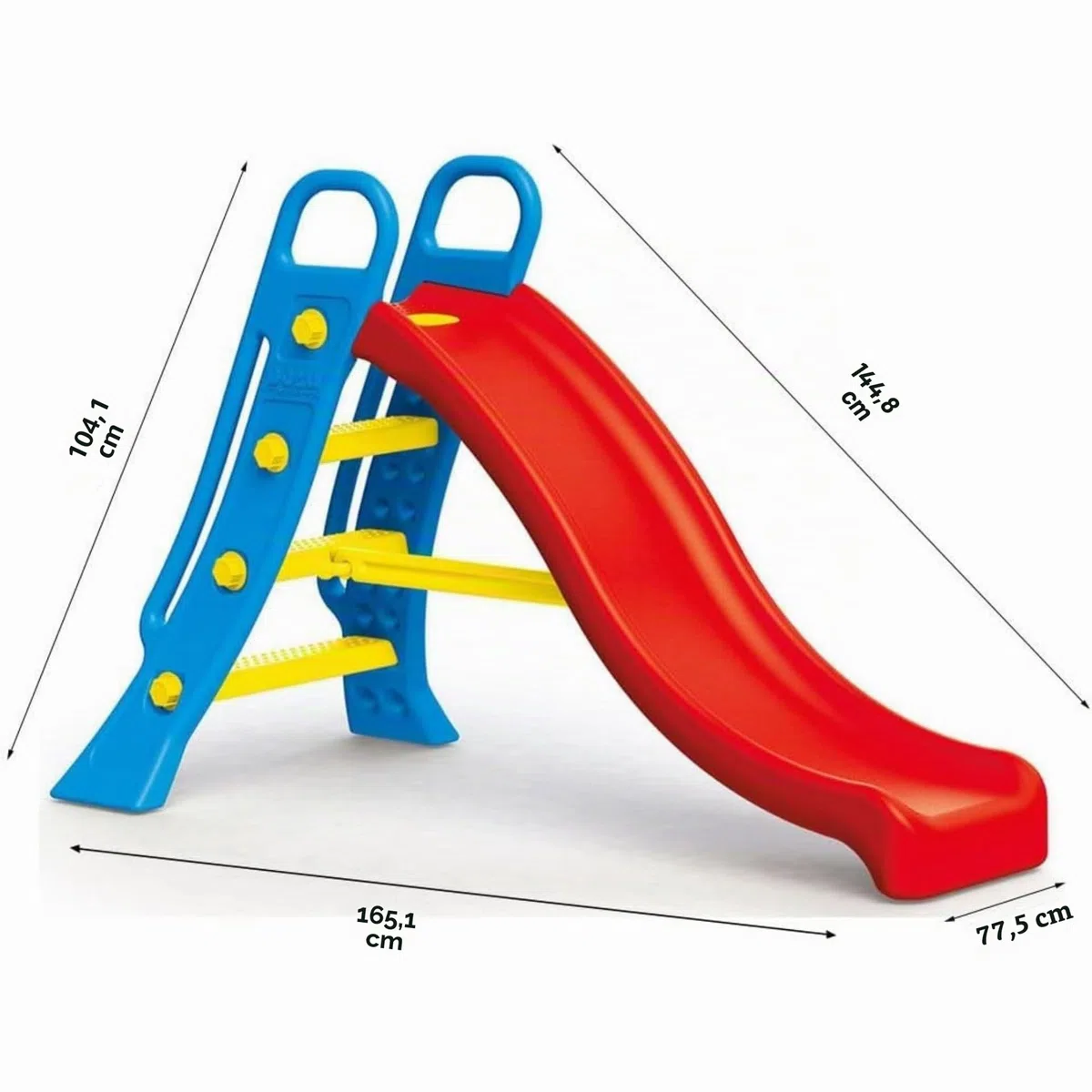 Dolu - Grand Toboggan 2 en 1 avec échelle Bleue et Descente Rouge autoportante pour Enfants pour intérieur et extérieur 104 x 165,5 x 77,5 cm (L x l x P)