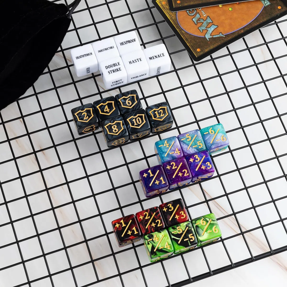 Lot de 63 dés MTG à 6 Faces pour Magic The Gathering, TCG, Cartes et Accessoires de Jeu