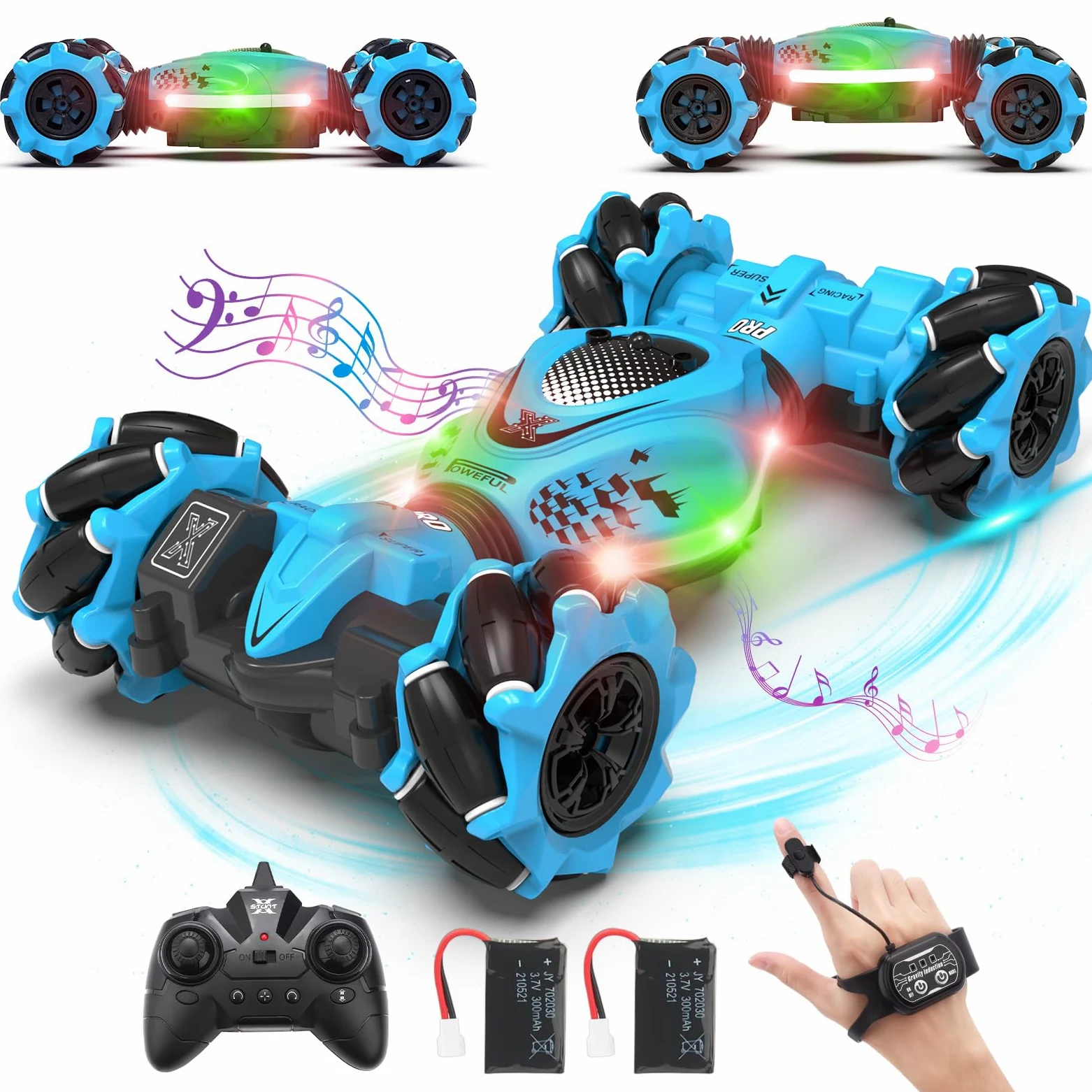 Pristar Voiture telecommandé avec la Main Voiture Telecommandé Tout Terrain, 4x4 Voiture Télécommandée Enfant, 2.4Ghz RC Drift Auto Voiture Radiocommandée, Cadeaux pour la journée des Enfants