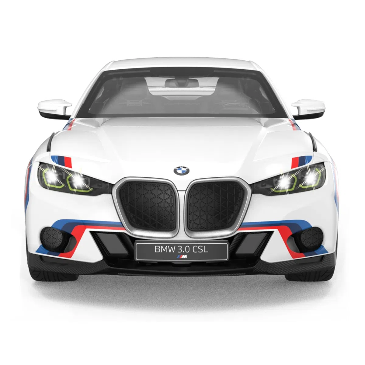 JAMARA BMW 3.0 CSL 1:14 Porte Manuelle Blanche 2,4 GHz – Licence Officielle, intérieur détaillé, Peinture fidèle à l'original, Pare-Brise Transparent, lumière LED, Voiture RC