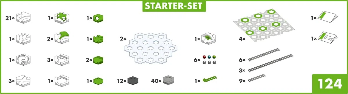 Ravensburger GraviTrax Starter Set – Circuit à Billes pour Enfant 122 pièces – Piste à Billes de Construction – Marble Run éducatif STEM – Jeu Scientifique dès 8 Ans – Version française