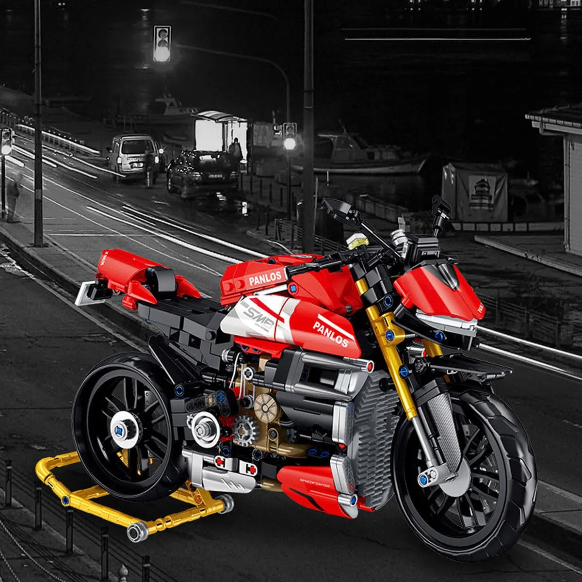 Technik Moto pour Streetfighter V4 SP 981 Pièces Kit de Construction Technique Course Moto Kit de Construction MOC Blocs de Serrage Super Moto Modèle pour Ados et Adultes