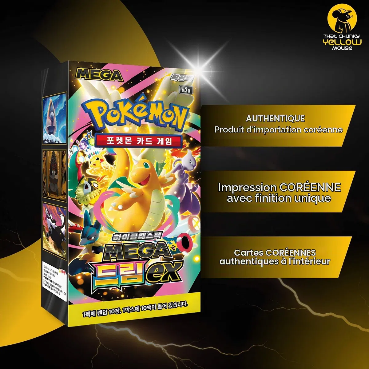 Boîte booster coréenne Mega Dream Korean Heroes | Pokemon Ascended Heroes | Mega Evolution Pokemon Korean Booster Box | 10 boosters | That Mouse Fashion