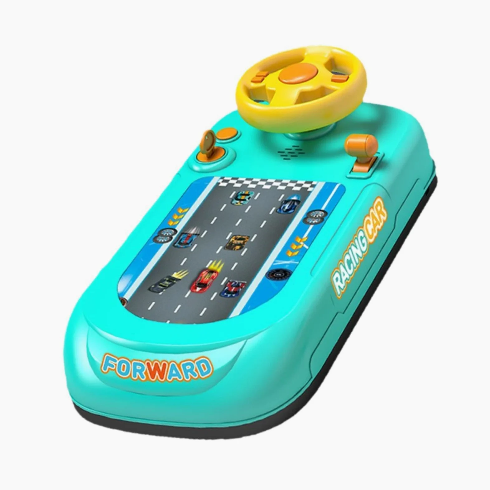 Jeu de Course avec Volant Interactif, Jouet de Simulation de Conduite avec Musique et Effets Sonores, Volant Éducatif pour Garçons 3-6 Ans, Robuste pour Développement Coordination, Vert