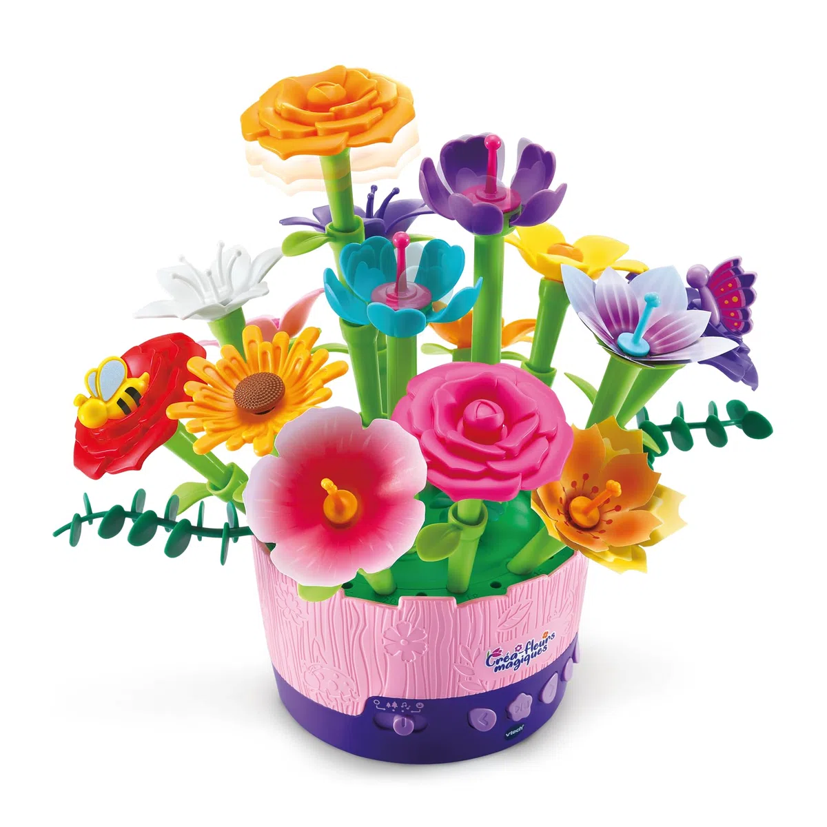 VTech - Créa-Fleurs Magiques, Atelier Créatif Enfant, Bouquet de Fleurs Musical Fabriqué avec des Matériaux Plus Durables, Loisir Créatif, Cadeau Enfant de 4 Ans à 10 Ans - Contenu en Français